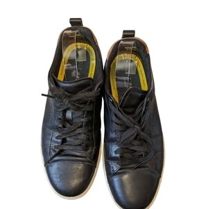 Cole Haan mens Grand pro leather tennis sneakers black white &tan size 10